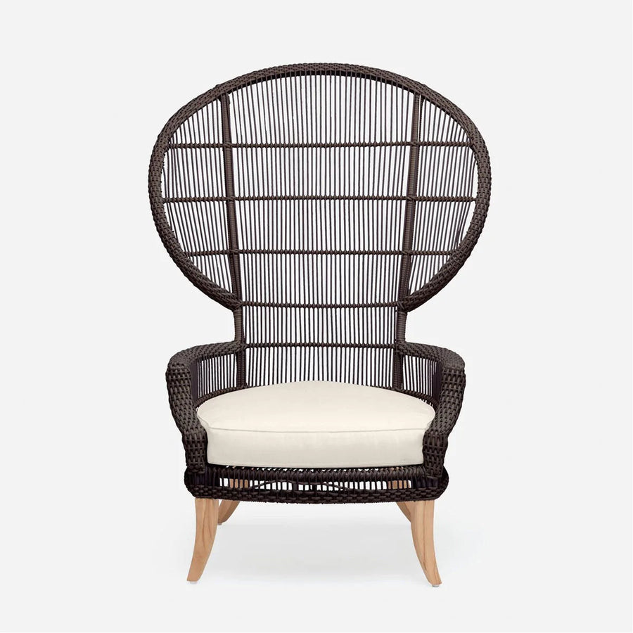 Made Goods Aurora Woven Wingback Outdoor Lounge Chair in Volta Fabric