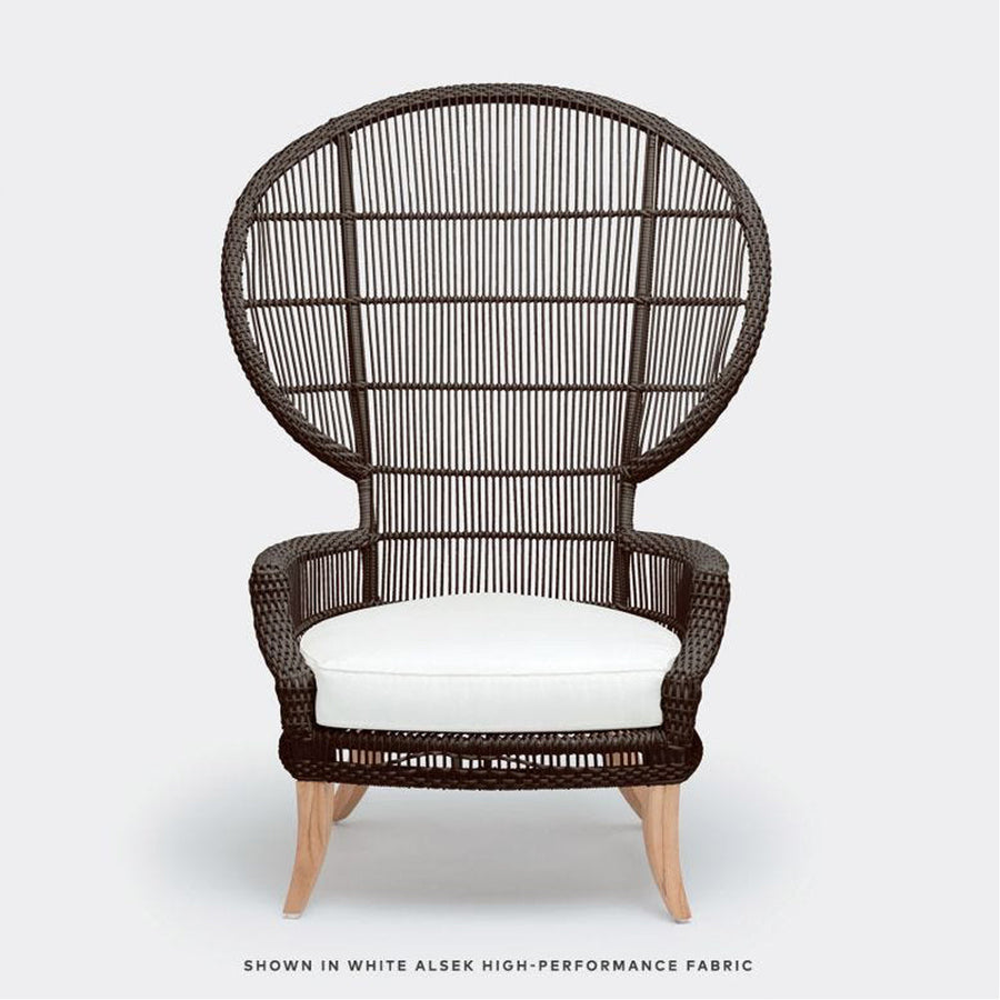 Made Goods Aurora Woven Wingback Outdoor Lounge Chair in Havel Velvet