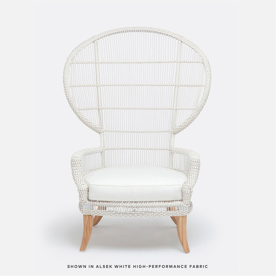 Made Goods Aurora Woven Wingback Outdoor Lounge Chair in Havel Velvet