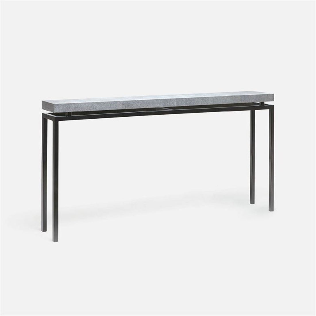 Made Goods Benjamin Floating Leg Console Table in Faux Shagreen Top