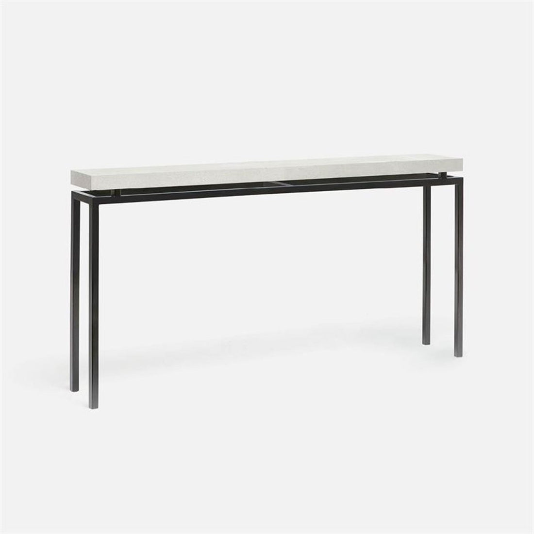 Made Goods Benjamin Floating Leg Console Table in Faux Shagreen Top