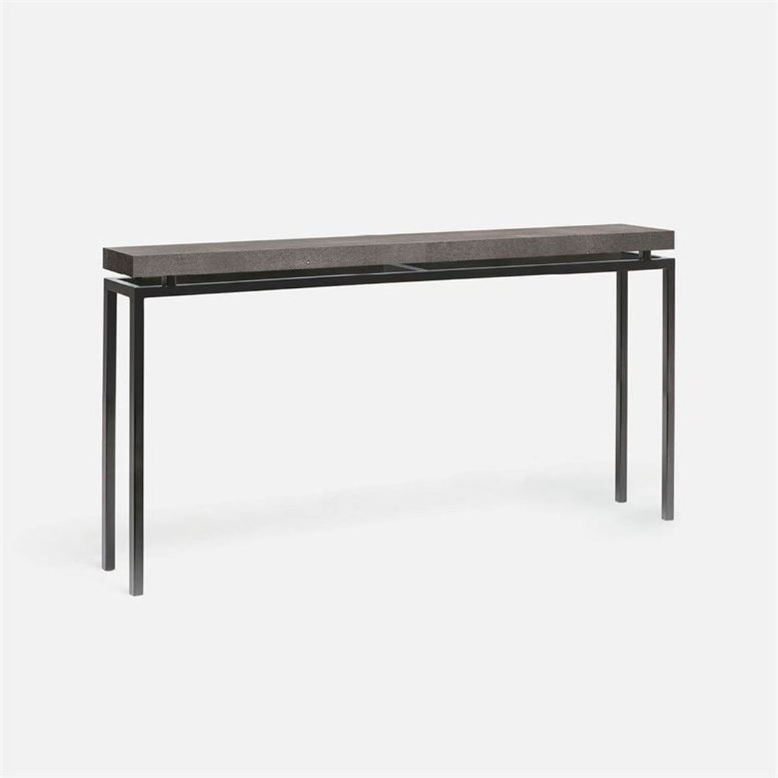 Made Goods Benjamin Floating Leg Console Table in Faux Shagreen Top