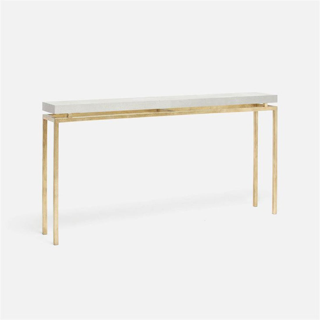 Made Goods Benjamin Floating Leg Console Table in Faux Shagreen Top