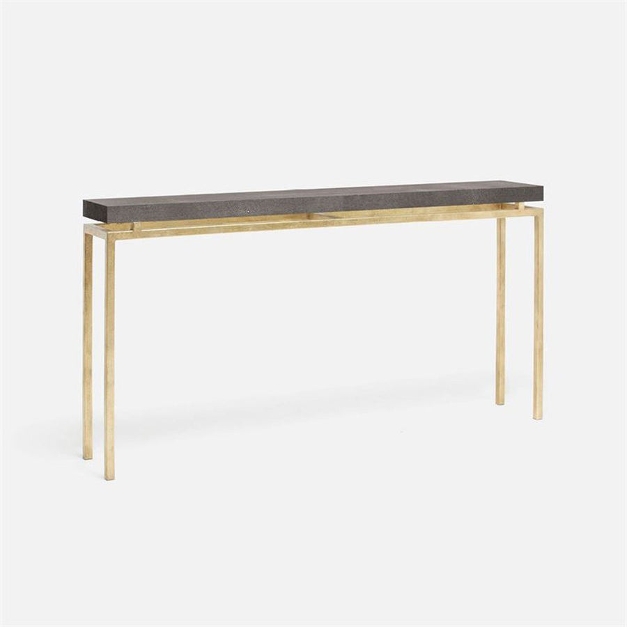 Made Goods Benjamin Floating Leg Console Table in Faux Shagreen Top