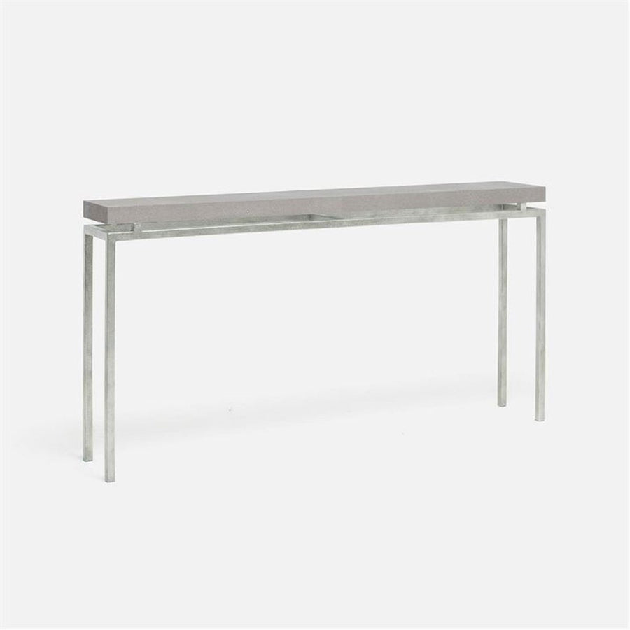 Made Goods Benjamin Floating Leg Console Table in Faux Shagreen Top