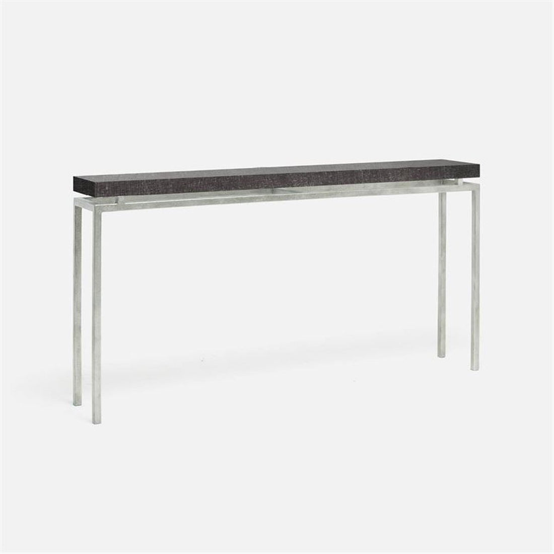 Made Goods Benjamin Floating Leg Console Table in Faux Linen Top