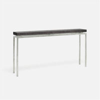 Made Goods Benjamin Floating Leg Console Table in Faux Linen Top