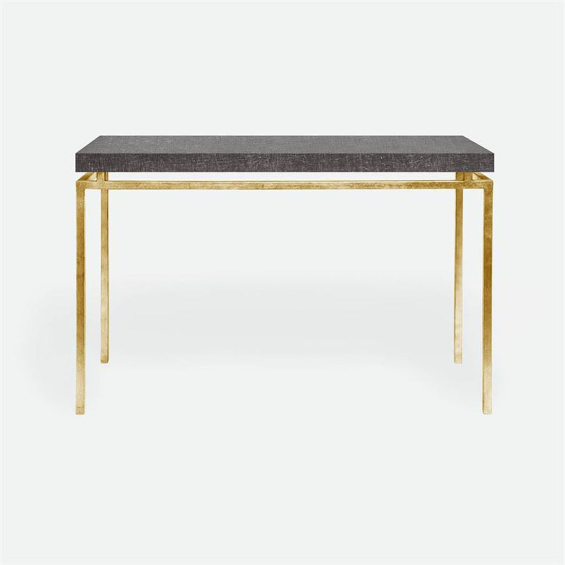 Made Goods Benjamin Floating Leg Console Table in Faux Linen Top