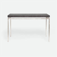 Made Goods Benjamin Floating Leg Console Table in Faux Linen Top