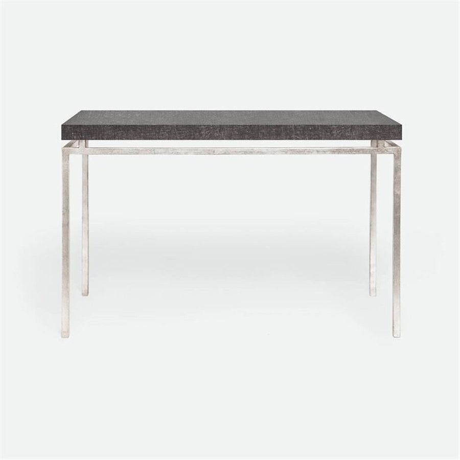 Made Goods Benjamin Floating Leg Console Table in Faux Linen Top