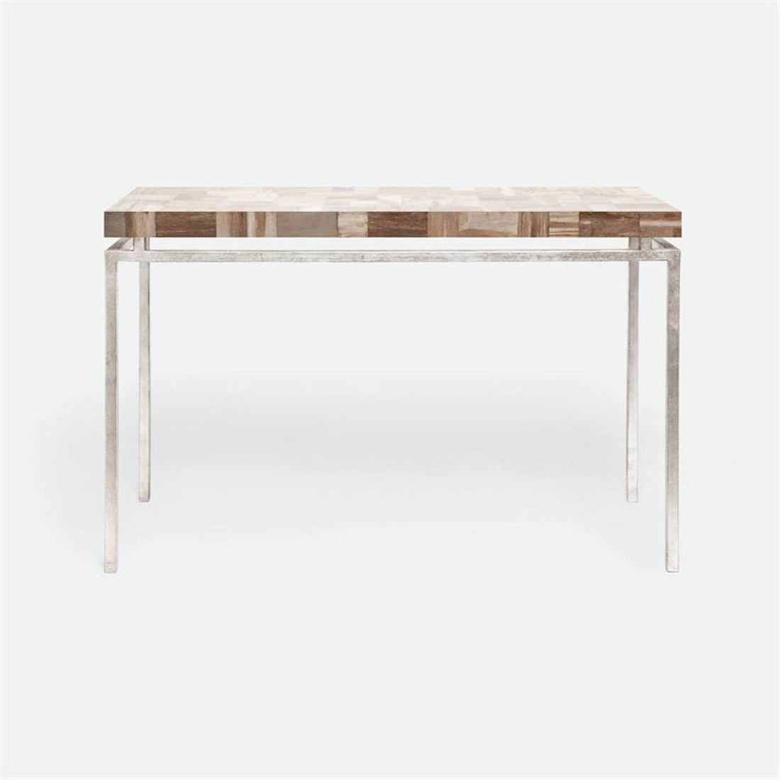 Made Goods Benjamin Floating Leg Console Table in Petrified Wood Top