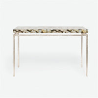 Made Goods Benjamin Floating Leg Console Table in Silver Mop Shell Top