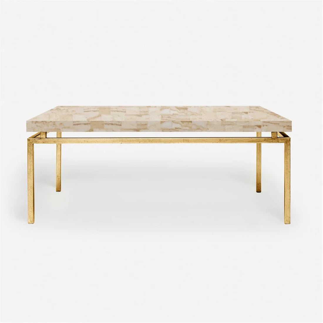 Made Goods Benjamin Floating Leg 48-Inch Coffee Table in Beige Crystal Stone Top