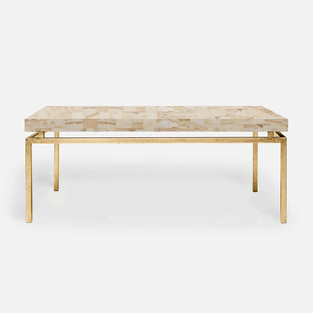 Made Goods Benjamin Floating Leg 52-Inch Coffee Table in Beige Crystal Stone Top