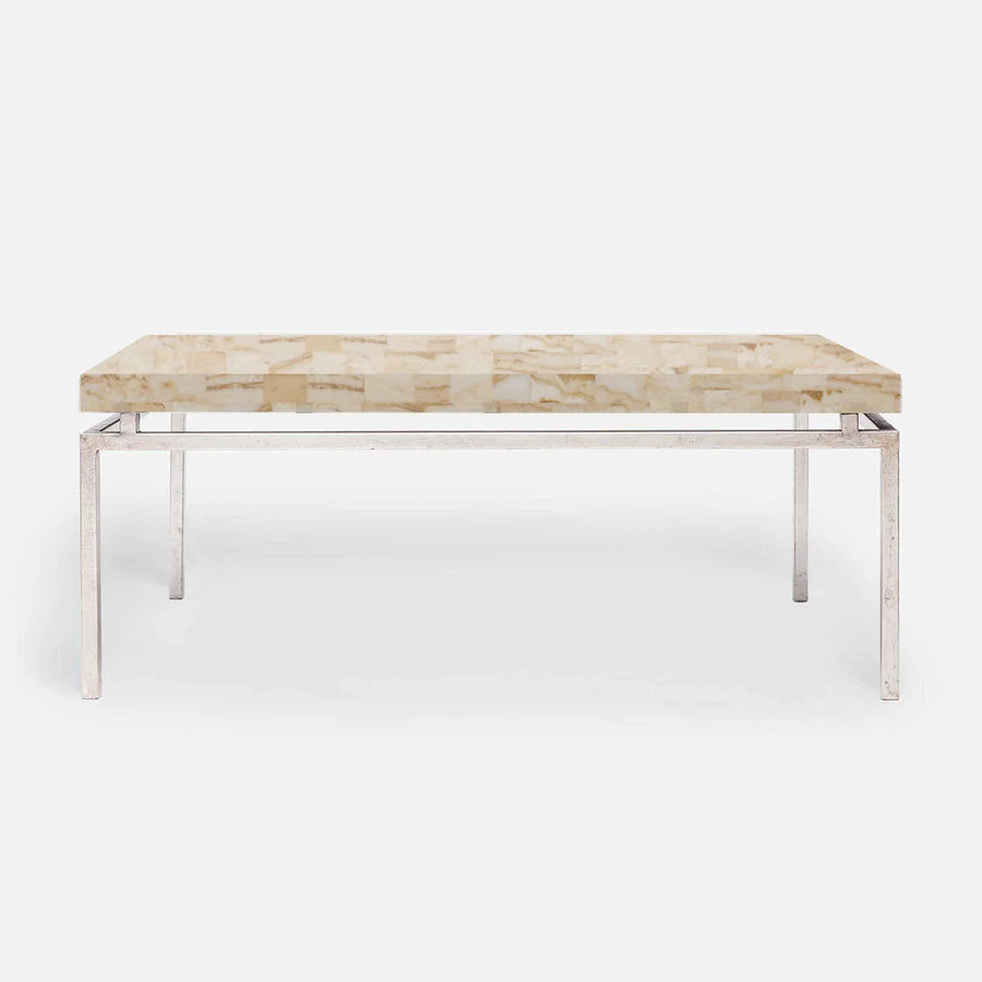 Made Goods Benjamin Floating Leg 52-Inch Coffee Table in Beige Crystal Stone Top