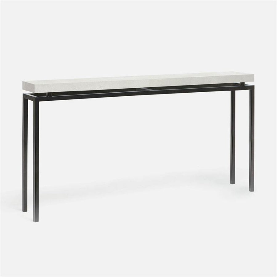 Made Goods Benjamin Floating Leg Console Table in Faux Shagreen Top