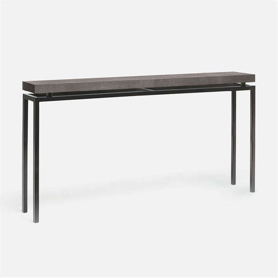 Made Goods Benjamin Floating Leg Console Table in Faux Shagreen Top