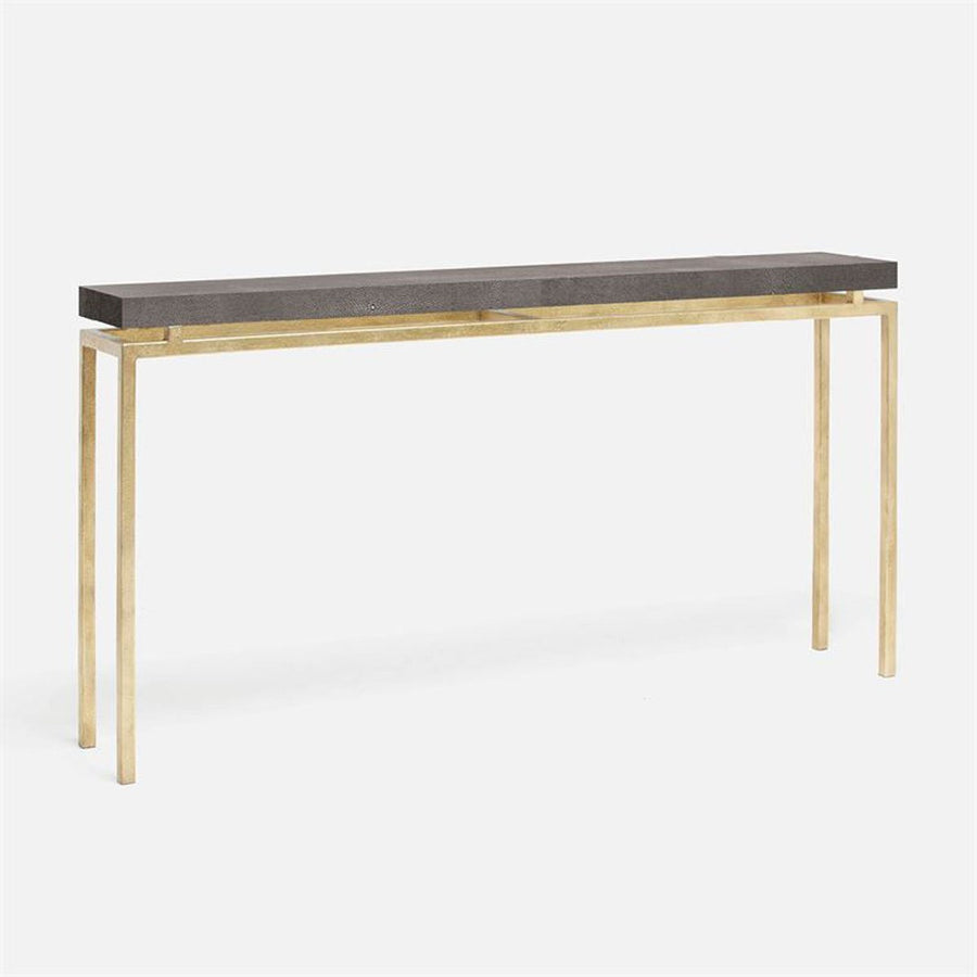 Made Goods Benjamin Floating Leg Console Table in Faux Shagreen Top