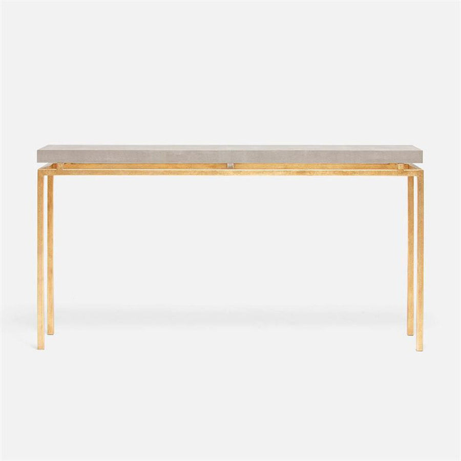 Made Goods Benjamin Floating Leg Console Table in Faux Shagreen Top