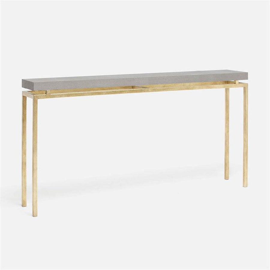 Made Goods Benjamin Floating Leg Console Table in Faux Shagreen Top