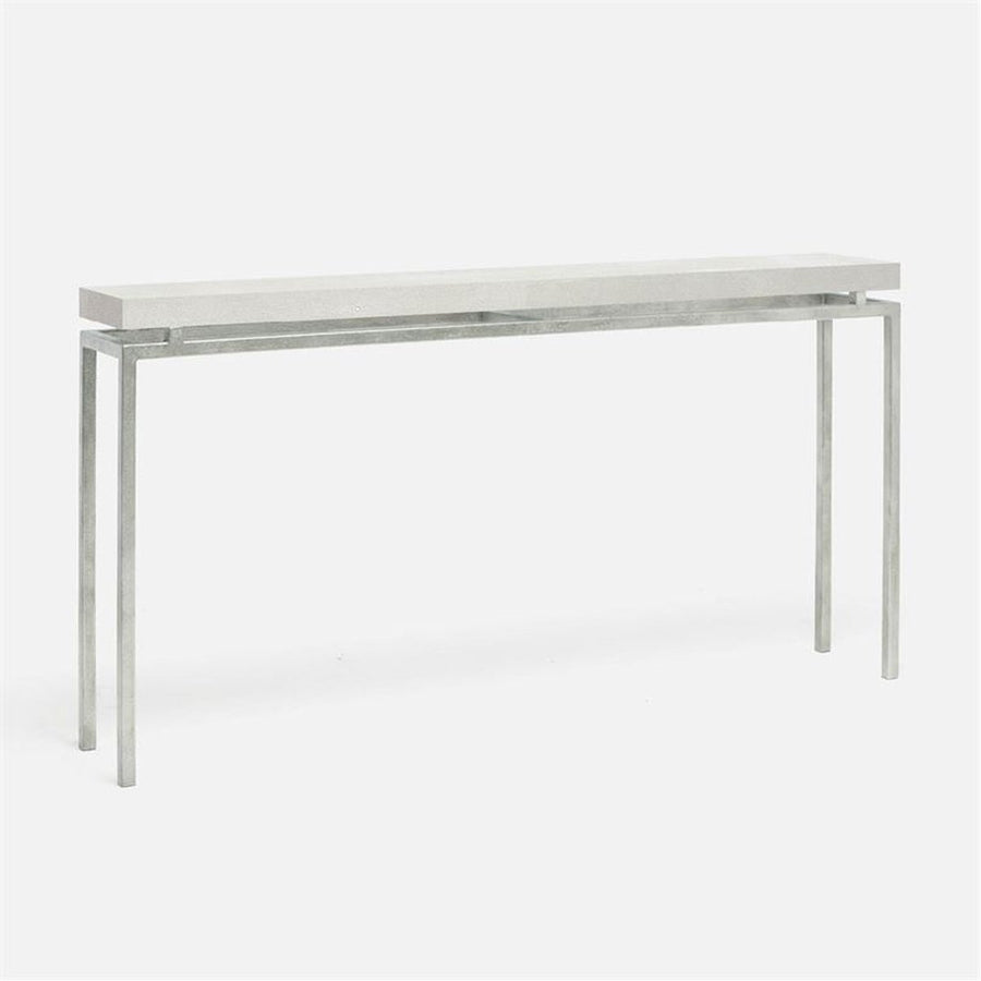 Made Goods Benjamin Floating Leg Console Table in Faux Shagreen Top