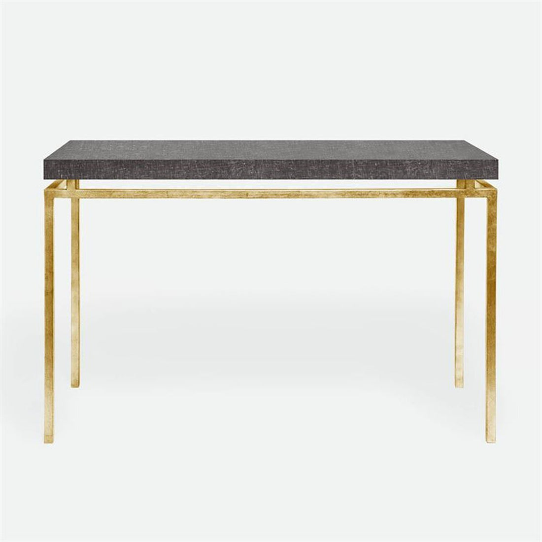 Made Goods Benjamin Floating Leg Console Table in Faux Linen Top