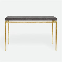 Made Goods Benjamin Floating Leg Console Table in Faux Linen Top