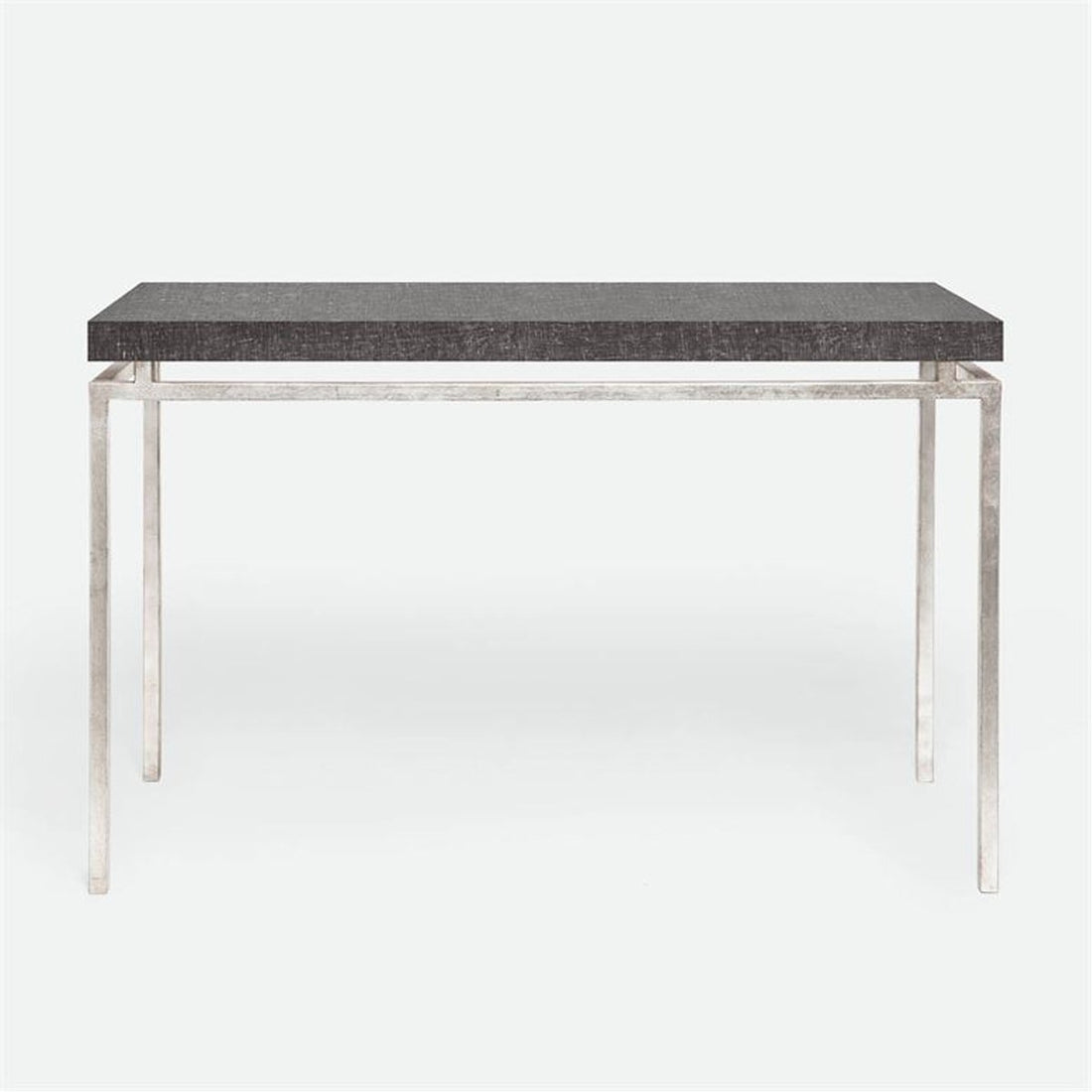 Made Goods Benjamin Floating Leg Console Table in Faux Linen Top