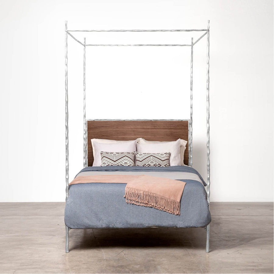 Made Goods Brennan Short Canopy Bed in Volta Fabric