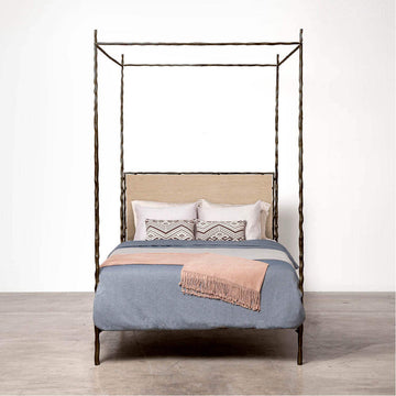 Made Goods Brennan Tall Canopy Bed in Klein Rayon/Cotton