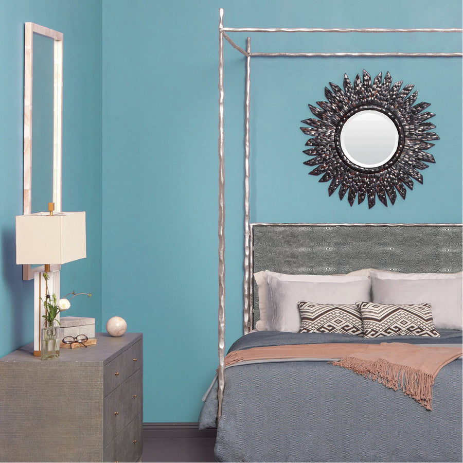 Made Goods Brennan Tall Textured Canopy Bed in Pagua Fabric