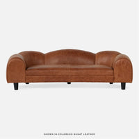 Made Goods Caldwell Scalloped Leather Sofa in Clyde Fabric