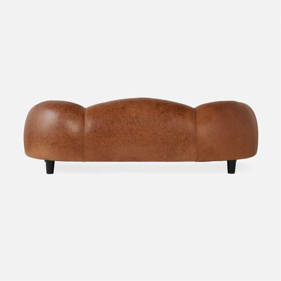 Made Goods Caldwell Scalloped Leather Sofa, Aras Mohair