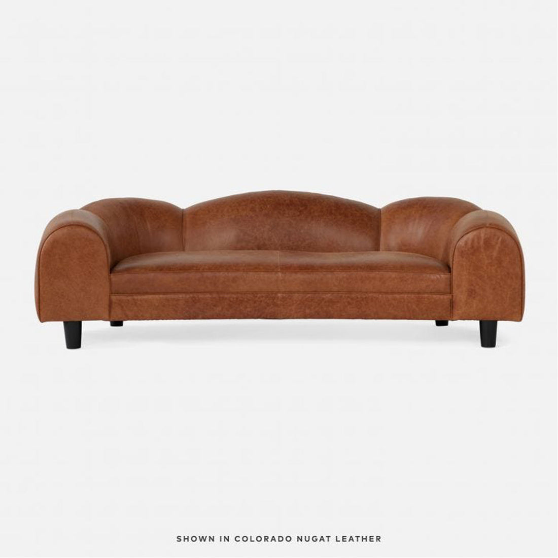 Made Goods Caldwell Scalloped Sofa in Colorado Leather