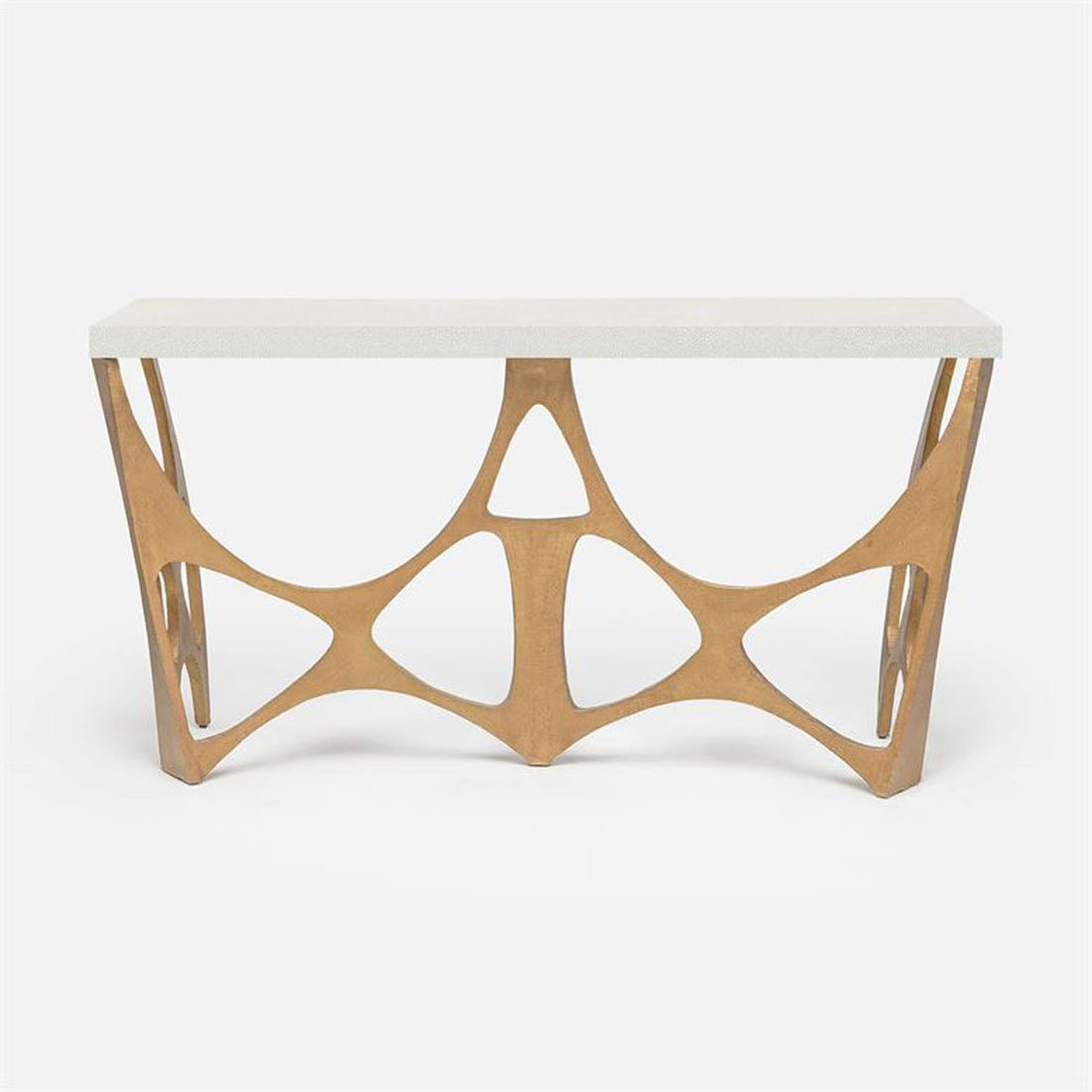 Made Goods Calloway Modernist Faux Shagreen Top Console Table