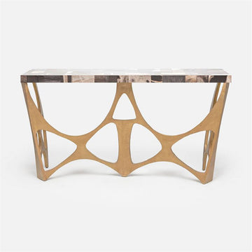 Made Goods Calloway Modernist Wood Top Console Table