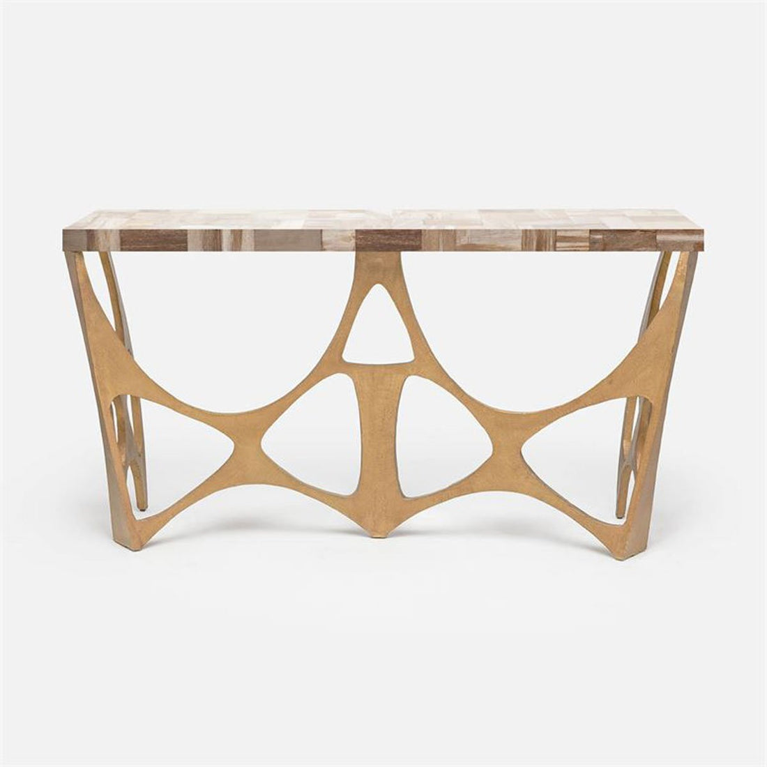 Made Goods Calloway Modernist Wood Top Console Table