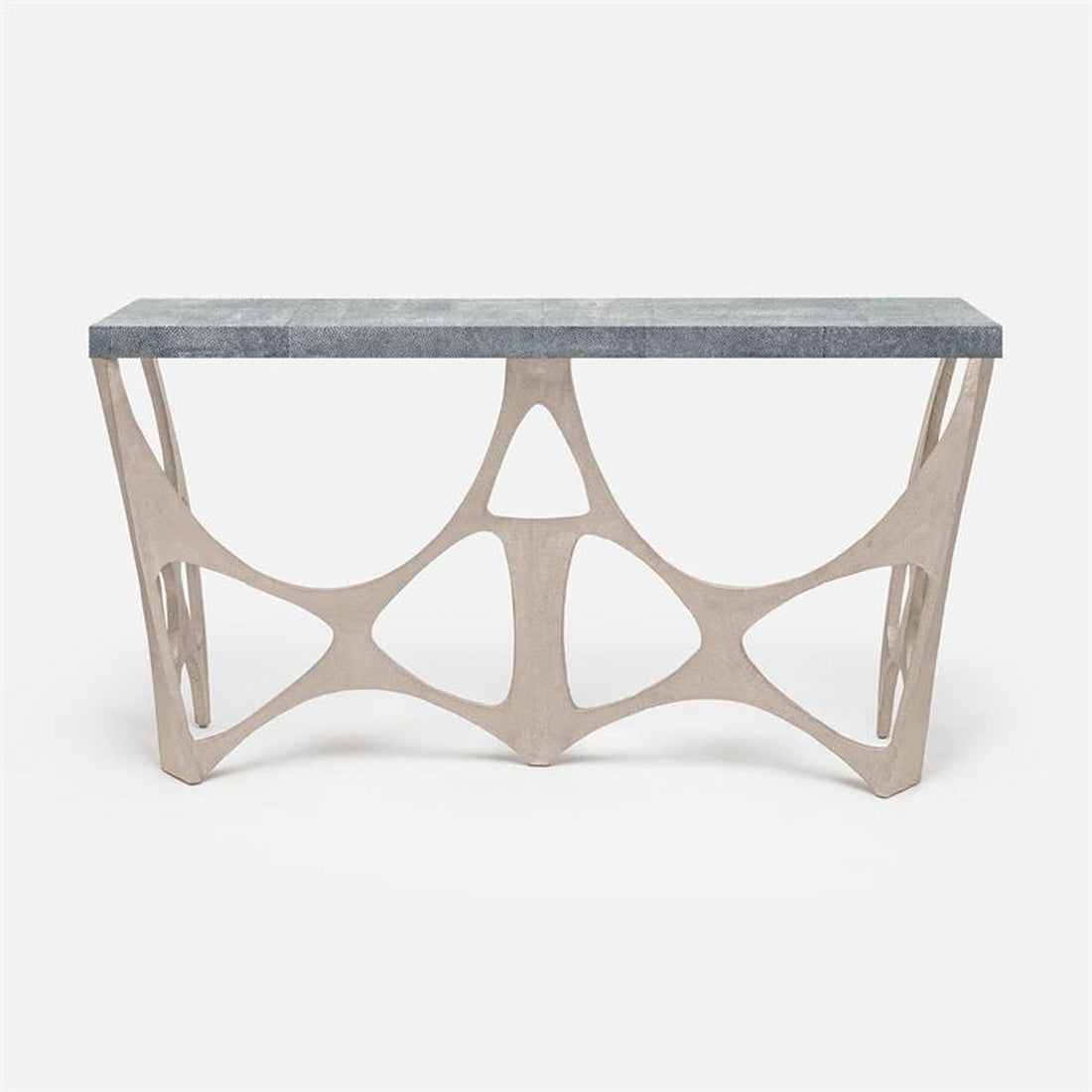 Made Goods Calloway Modernist Faux Shagreen Top Console Table