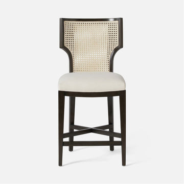 Made Goods Carleen Wingback Cane Counter Stool in Garonne Leather