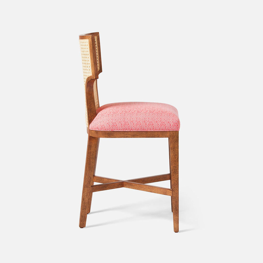 Made Goods Carleen Wingback Cane Counter Stool in Arno Fabric