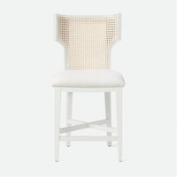 Made Goods Carleen Wingback Cane Counter Stool in Arno Fabric