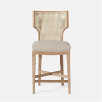 Made Goods Carleen Wingback Cane Counter Stool in Arno Fabric