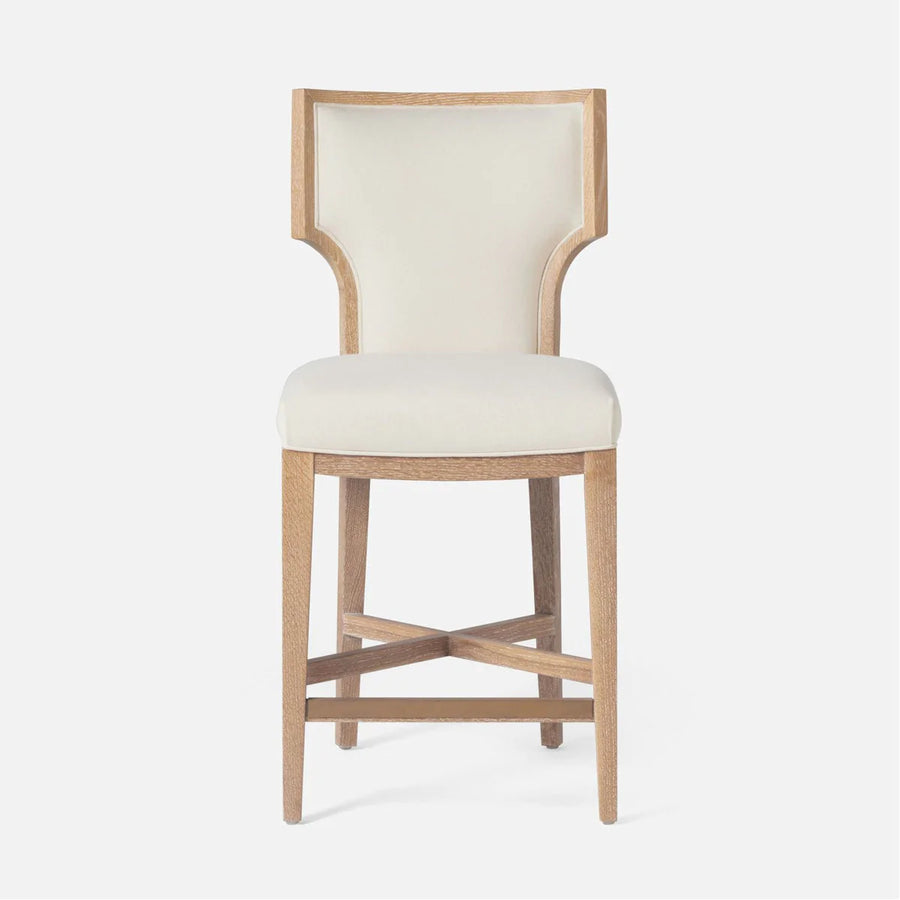 Made Goods Carleen Wingback Counter Stool in Aras Sand Mohair