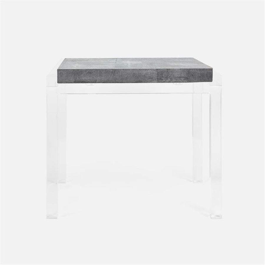 Made Goods Cassian Acrylic Side Table in Realistic Faux Shagreen