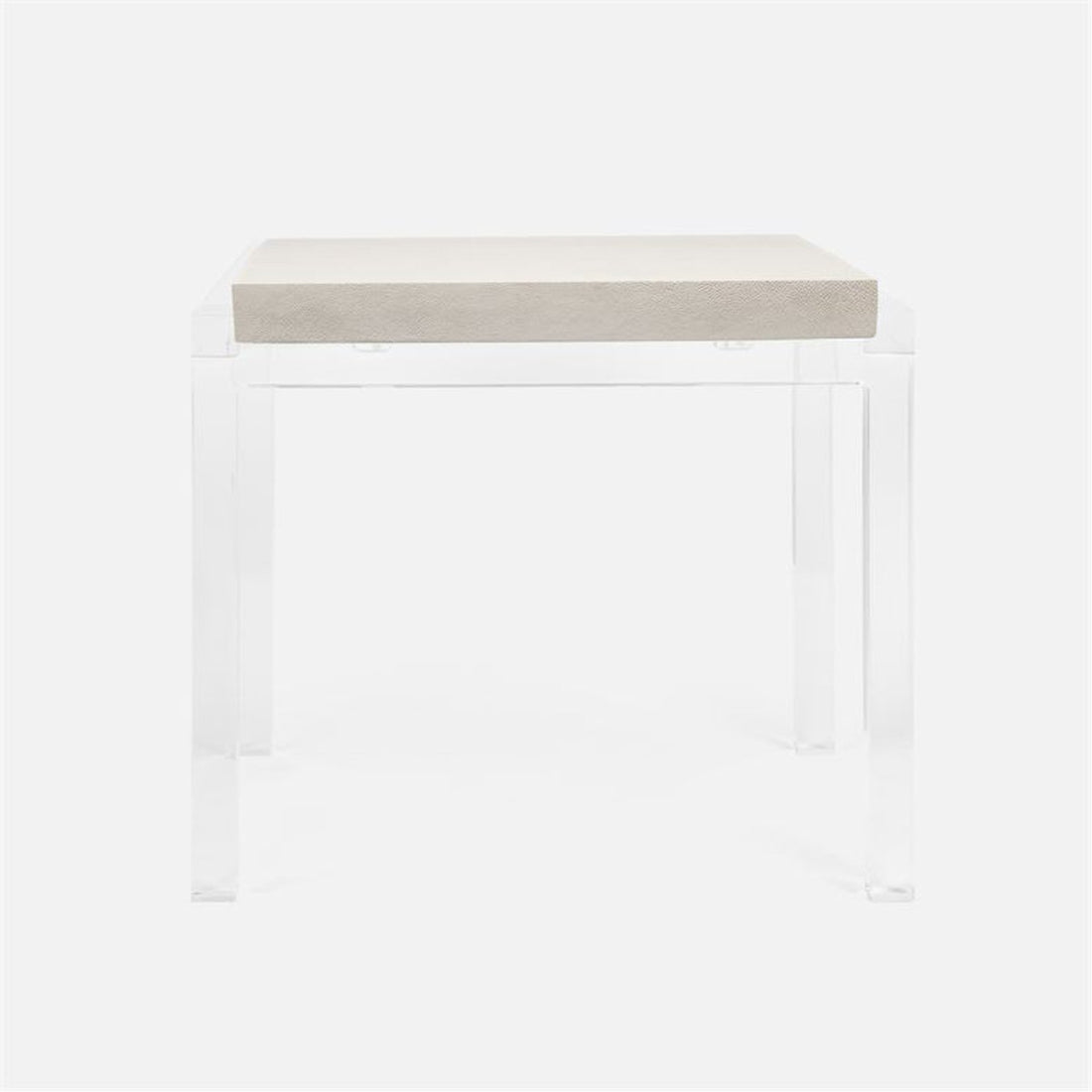 Made Goods Cassian Acrylic Side Table in Realistic Faux Shagreen