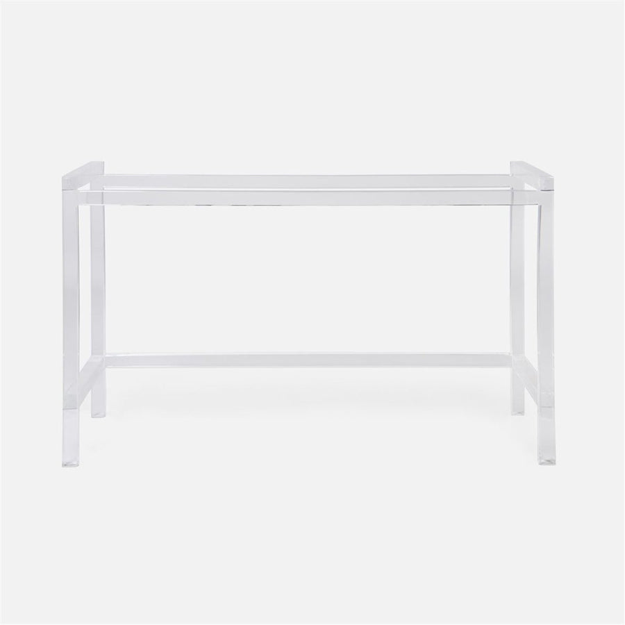 Made Goods Cassian Acrylic Console Table with Realistic Faux Shagreen Top