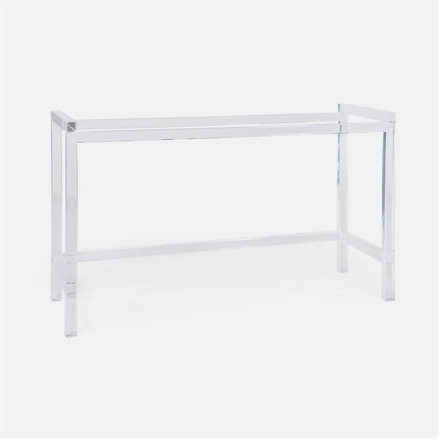 Made Goods Cassian Acrylic Console Table with Realistic Faux Shagreen Top