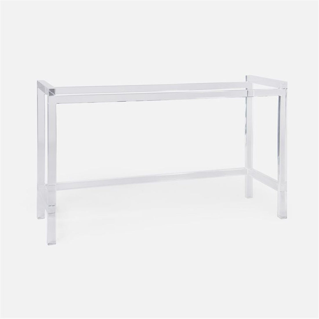 Made Goods Cassian Acrylic Console Table with Faux Linen Top