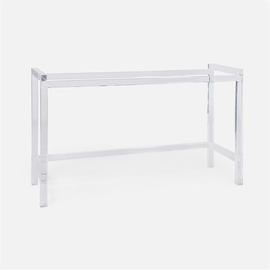 Made Goods Cassian Acrylic Console Table with Silver Mop Shell Top