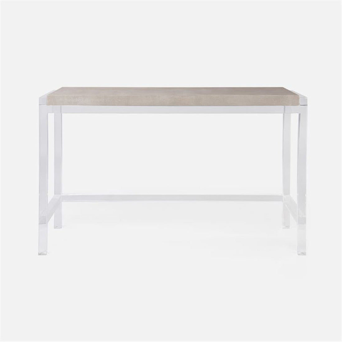 Made Goods Cassian Acrylic Console Table with Silver Mop Shell Top